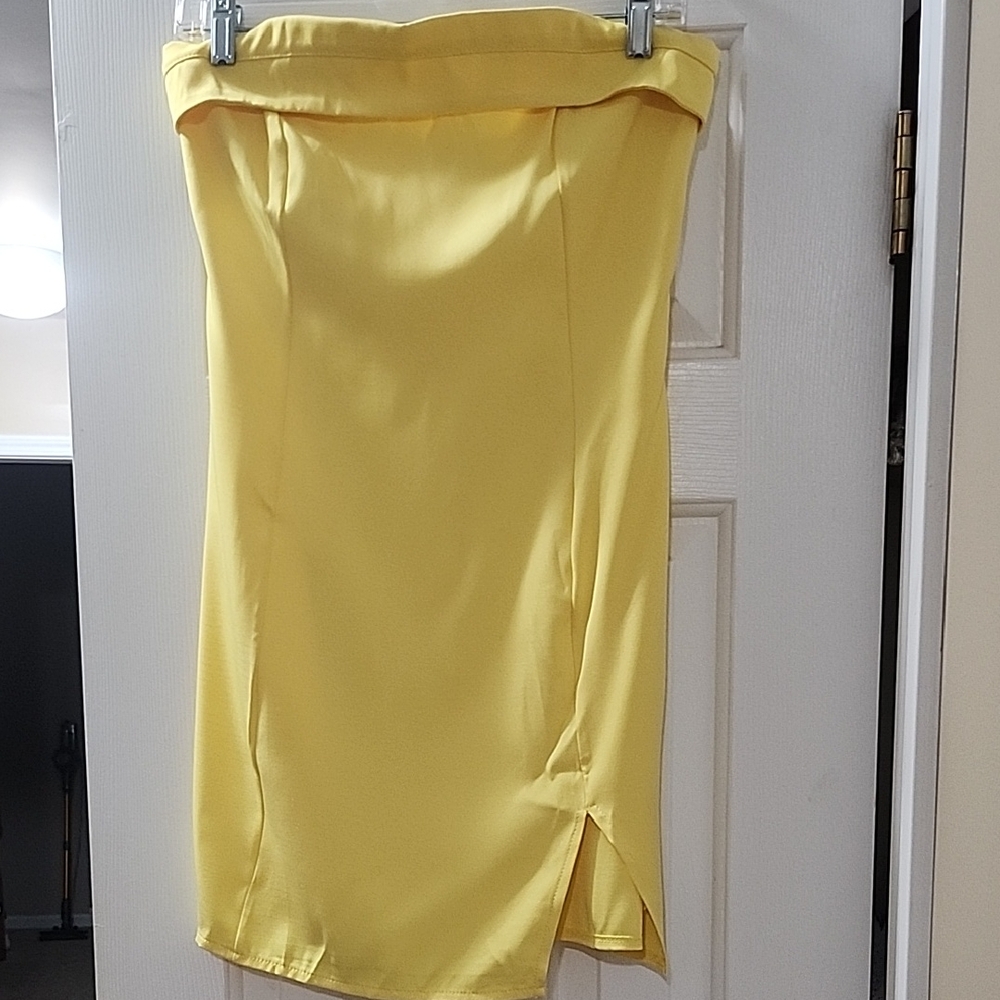 Strapless Dress With Front Slit